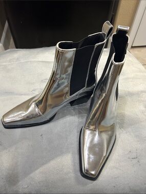 rag & bone Metallic Silver Chelsea Ankle Boots